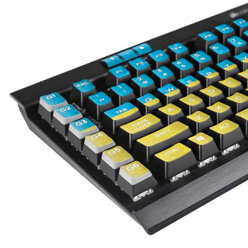 Ukraine Flag Distressed K95 RGB PLATINUM Mechanical Gaming Keyboard Skin